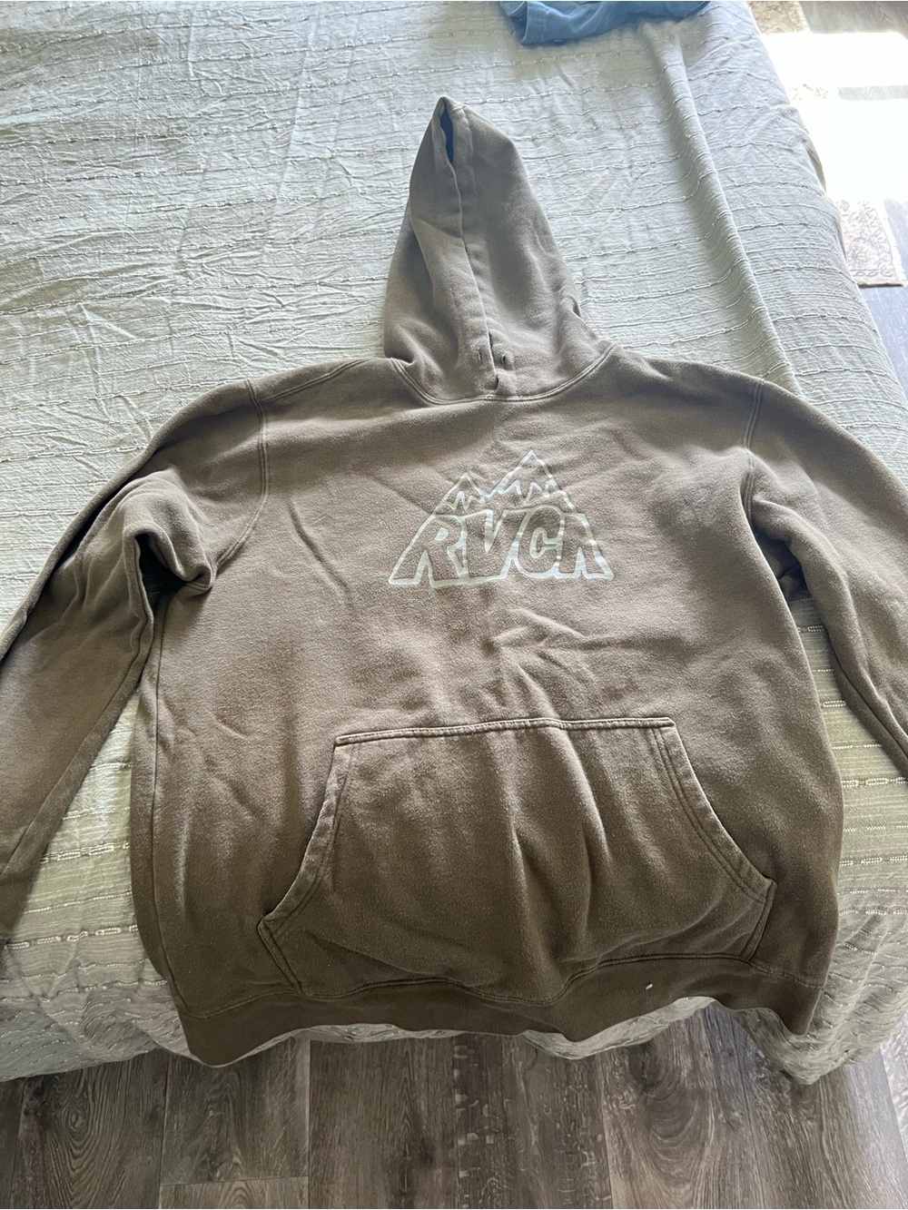 RVCA Brown Hooded Pullover with Mountain Logo